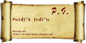 Polák Irén névjegykártya