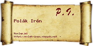Polák Irén névjegykártya
